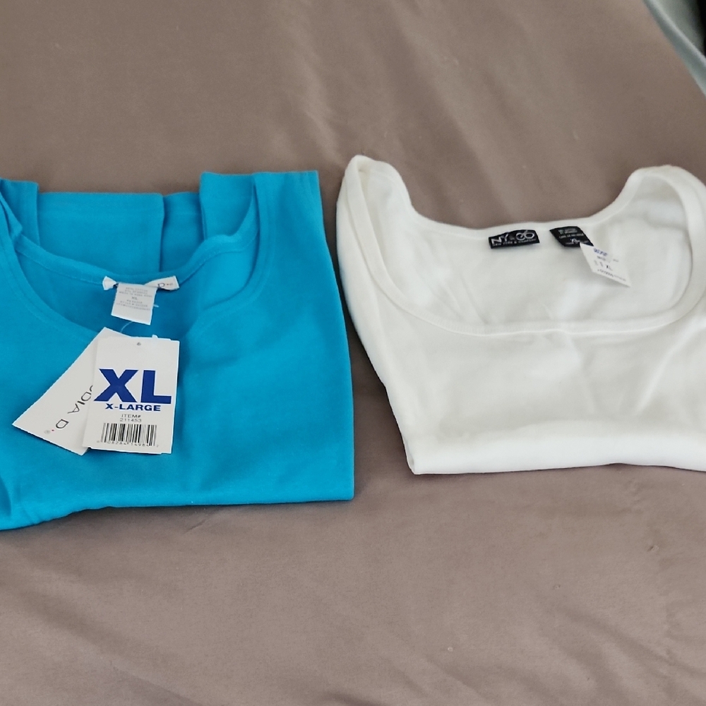 Blue and White womans Shirts - XL